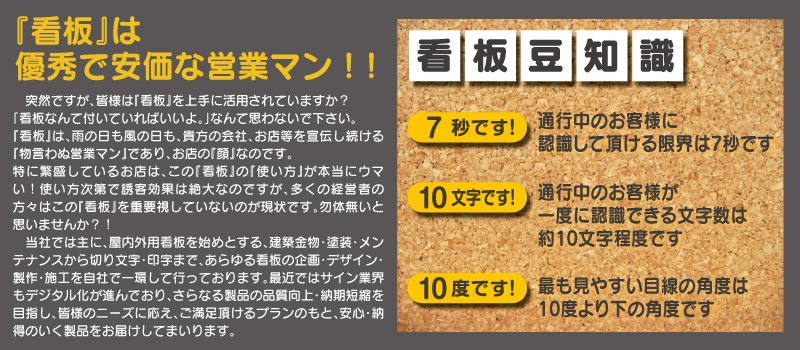 看板とは？　看板豆知識